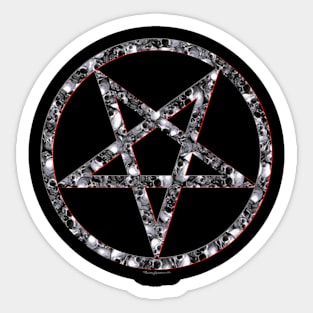 Skulls Pentagram - Satanic Sticker